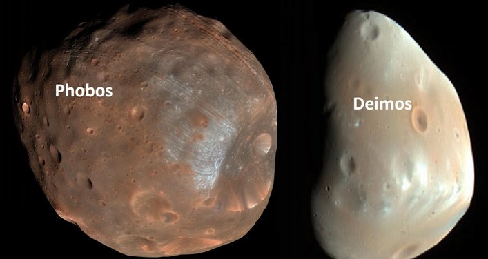 2 unit bulan di marikh iaitu phobos dan deimos