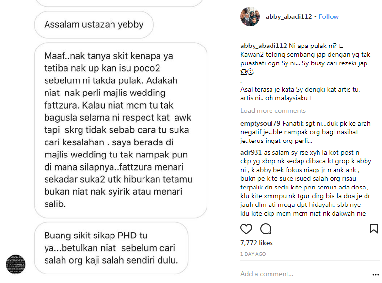 abby abadi dikatakan dengki dengan fattah amin fazura 2