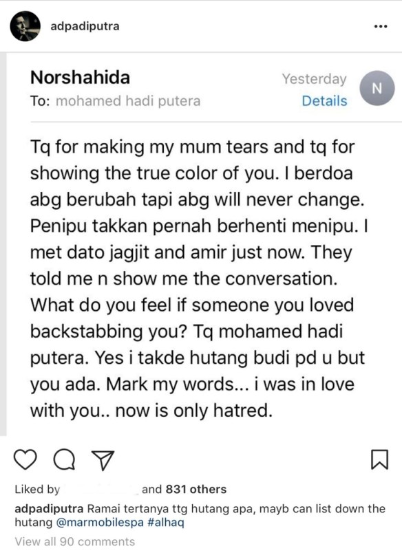 adi putra dedah mesej panas isteri kedua 3