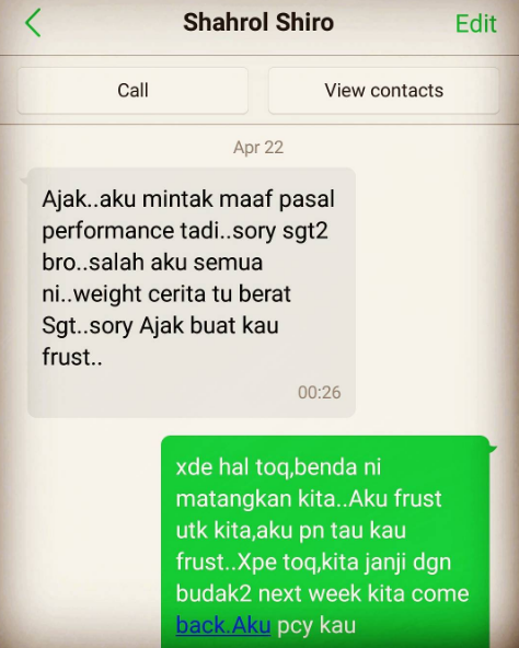 ajak shiro sebak baca mesej whatsapp shahrol 2