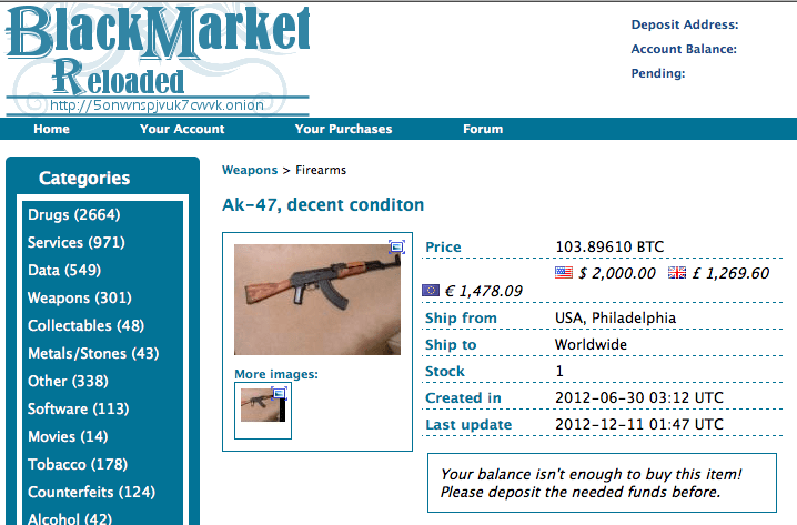 ak 47 di dark web