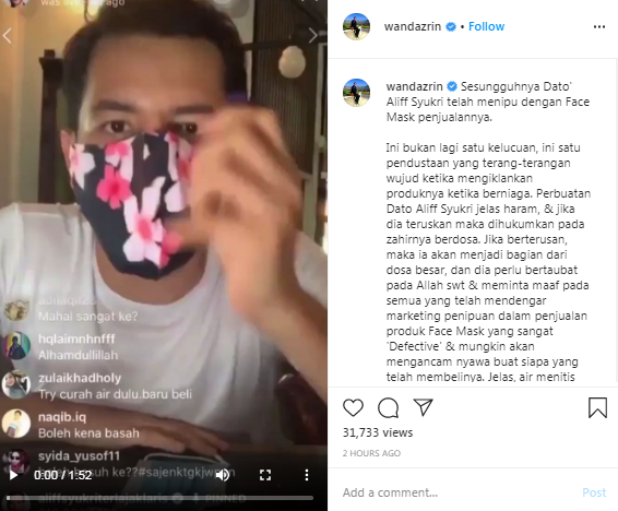 aliff syukri mask