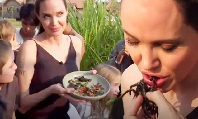 angelina jolie makan kala jengking