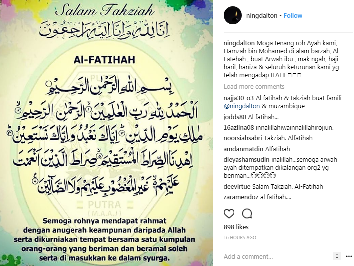 ayah ning baizura hembus nafas terakhir atas sejadah 2