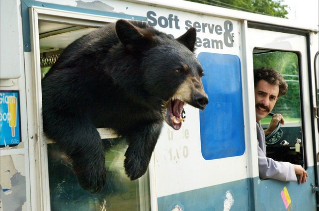 beruang dan borat kazakhstan