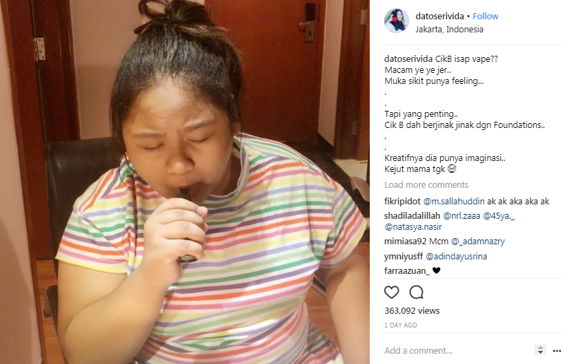 cik b dah pandai hisap vape datuk vida terkejut 2