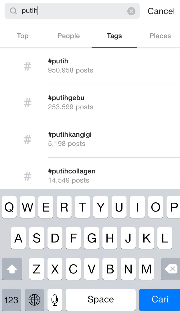 contoh hashtag putih