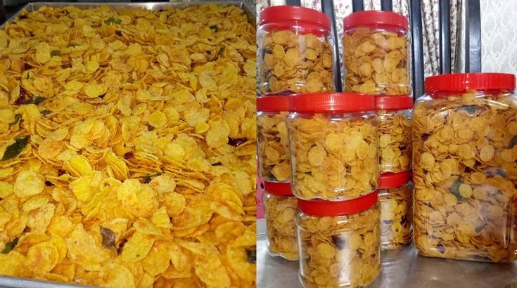 corn flakes telur masin