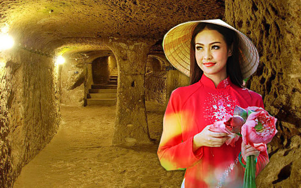 cu chi cave vietnam girl