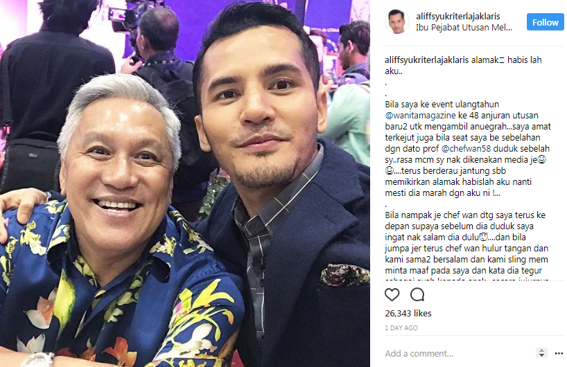 datuk aliff syukri pula tampil dedah kisah terserempak dengan chef wan selepas dihentam teruk 2