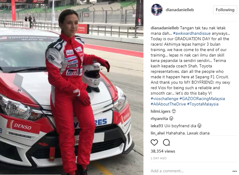 diana danielle tamat pengajian racing school bakal masuk litar 3