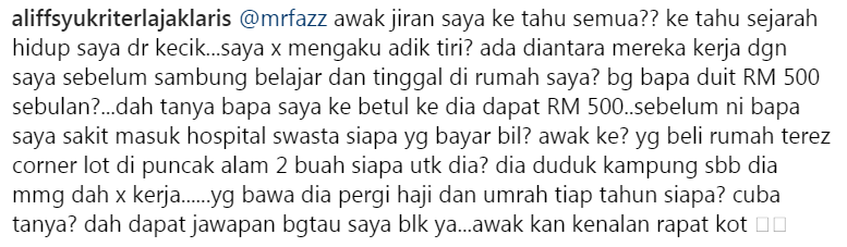 dikatakan abaikan kebajikan ayah kandung dan adik adik tiri ini jawapan aliff syukri 2