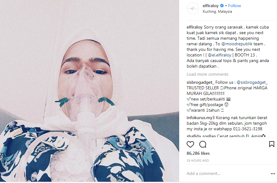 elfira loy jatuh sakit di kuching 2