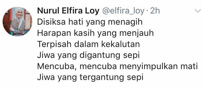 elfira loy luah emosi sedih kerana sufian suhaimi 2 518