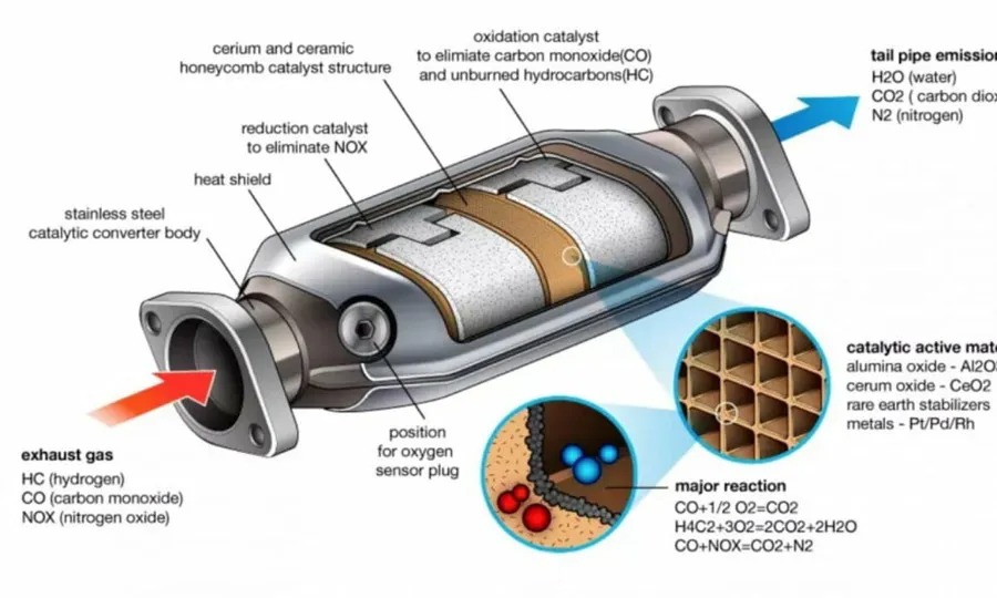 fungsi dan diagram catalytic converter