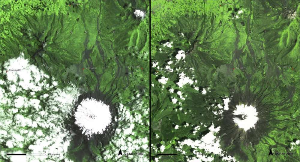 gambar bumi sebelum selepas 70 tahun perjanjian paris perubahan iklim pemanasan global ecuador
