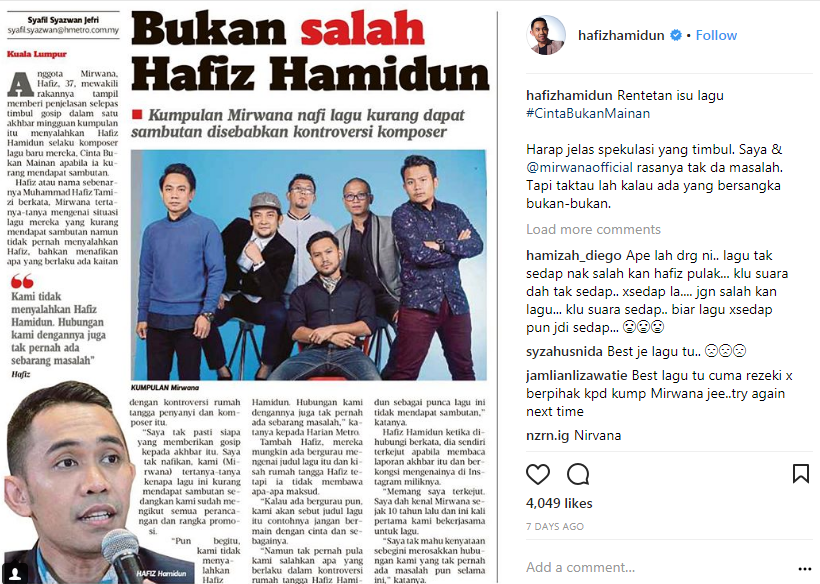 hafiz hamidun kecewa diarah buat lagu ala cumi cumi 2