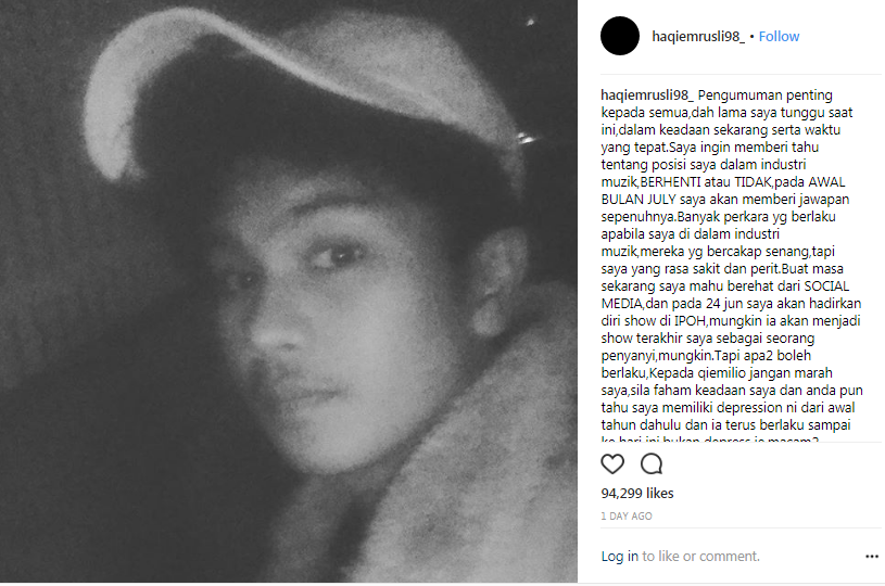 haqiem rusli alami kemurungan mahu bersara 2