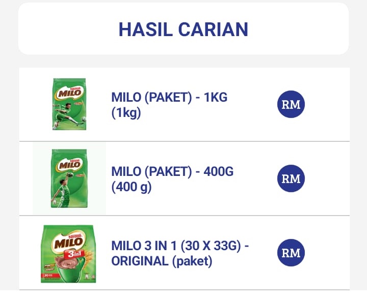 hasil carian produk price catcehr