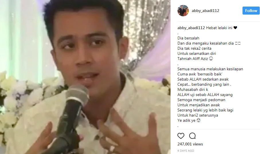 hebat aliff aziz ni kenyataan abby abadi isu perkahwinan aliff aziz 2