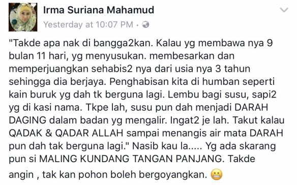 ibu juara af sufi rashid kecewa perlakuan anak 2