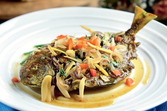 ikan goreng halia lauk menu pantang