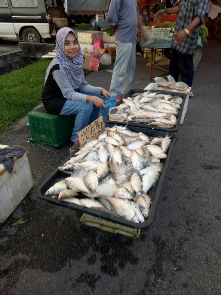 ikin berniaga ikan di pasar malam