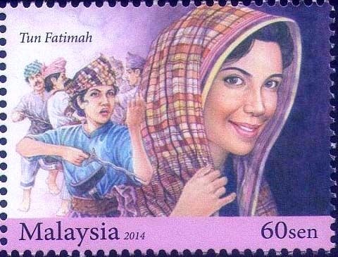 illustrasi tun fatimah dalam setem