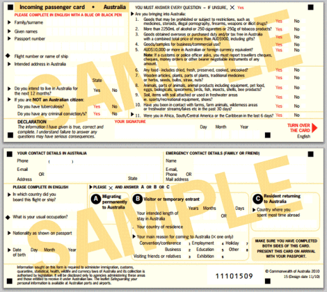 incoming pax card tips melancong