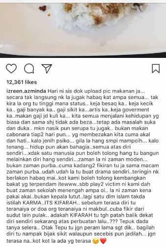 izreen azminda muat naik kiriman panas kemudian padam 2