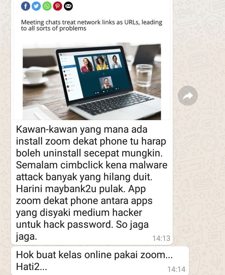 jangan guna zoom bahaya