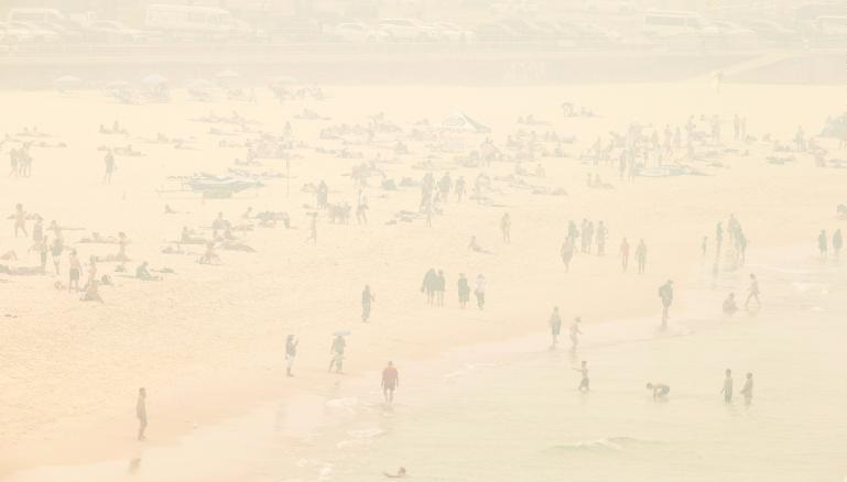 jerebu dari kebakaran hutan dilihat di sydney bondi beach pada 10 disember 2019 961