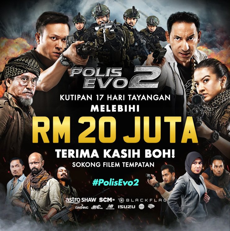 jumlah kutipan mengagumkan polis evo 2 selepas 17 hari tayangan 2 922