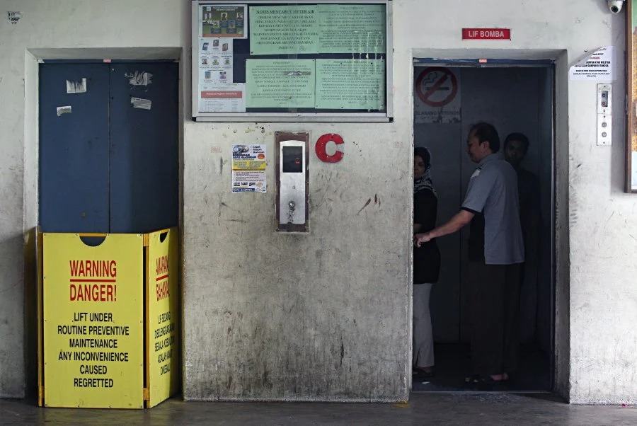 kawasan lif kurang selenggaraan flat pangsapuri