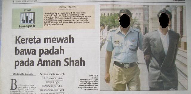 keratan akhbar kes aman shah