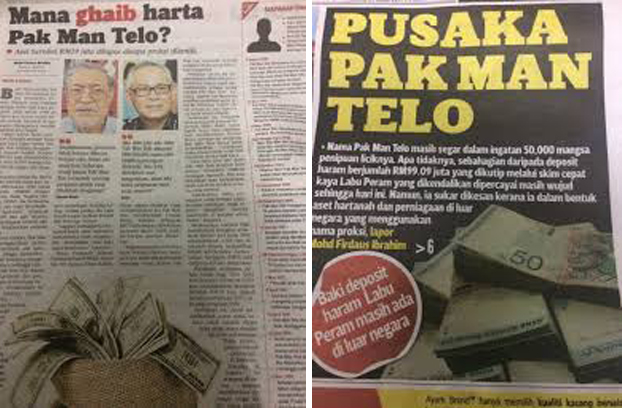 keratan akhbar tentang pak man telo