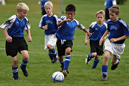 kids playing soccer