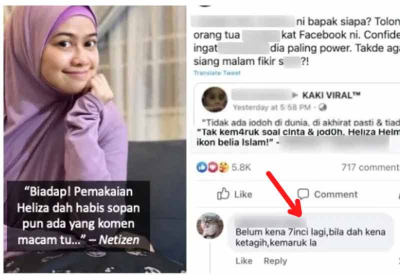 komen lucah di akaun pihak lain