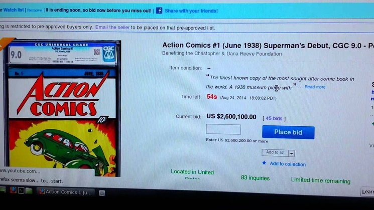 komik superman paling mahal pernah dijual di ebay