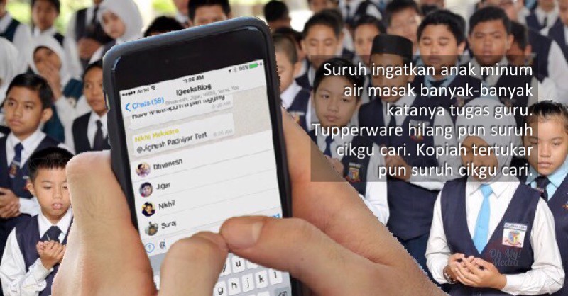 kumpulan whatsapp ibu bapa banyak memberi arahan kepada guru