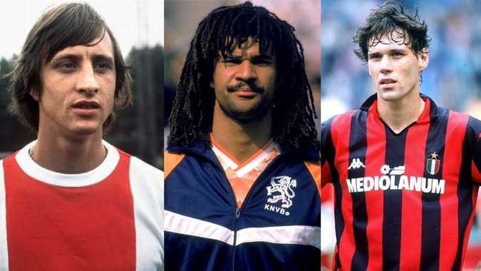 l to r johan cruyff ruud gullit and marco van ba