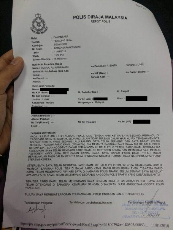 laporan polis ini bongkar cerita sebenar terjadi kepada farid kamil 3