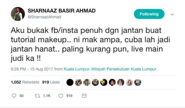 lebih baik kau buat live main judi komen pedas sharnaaz ahmad 2