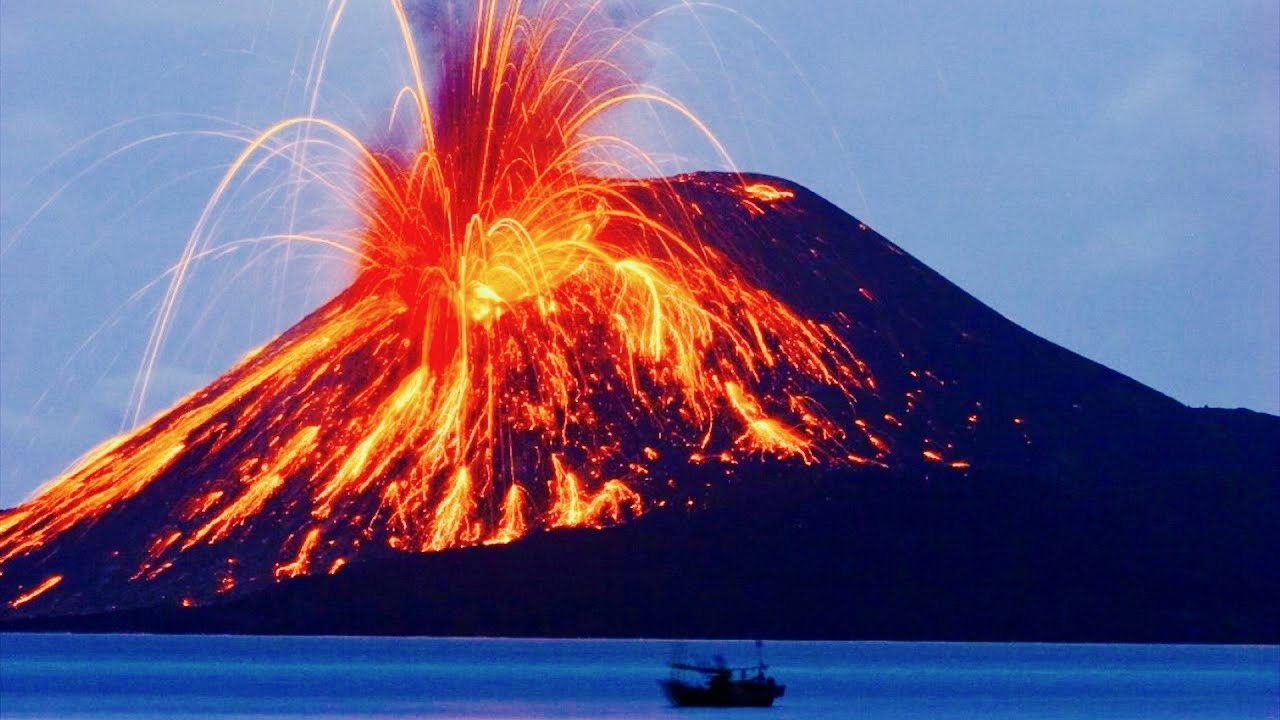 letusan gunung berapi rancak bumi besar