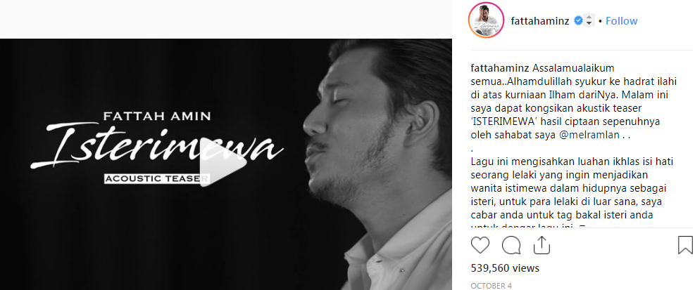 lirik lagu isterimewa fattah amin 2 758