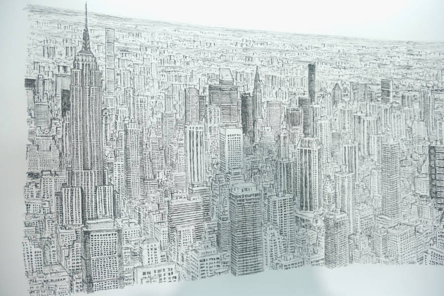 lukisan empire state building oleh stephen wiltshire