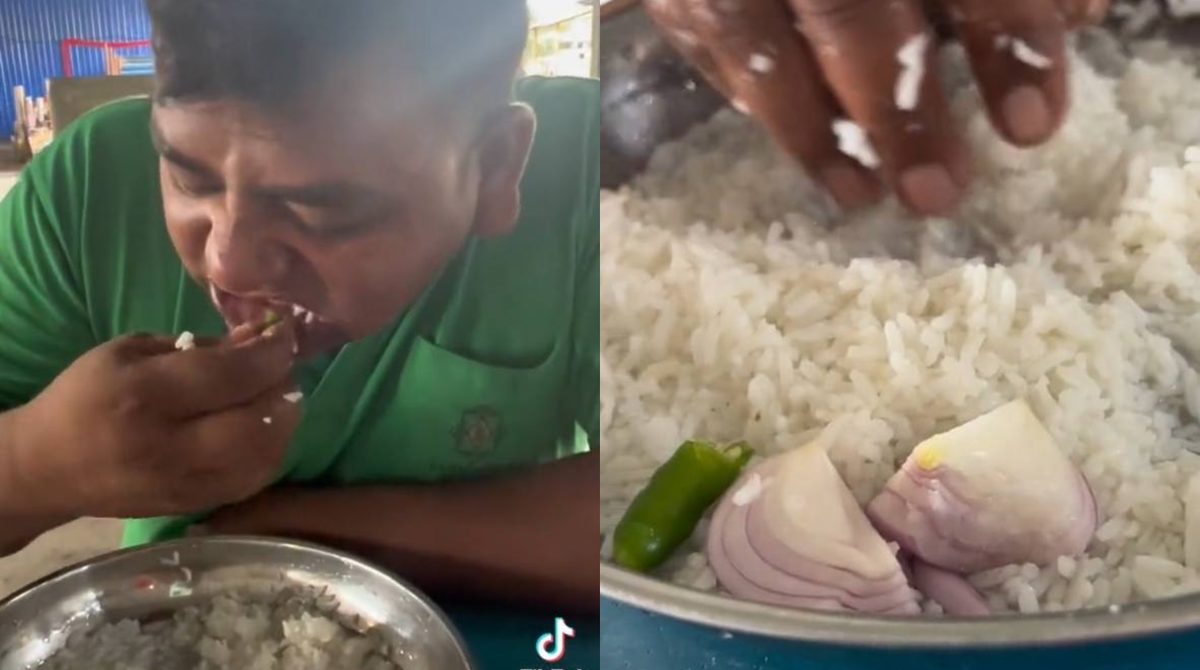 makan nasi dengan bawang