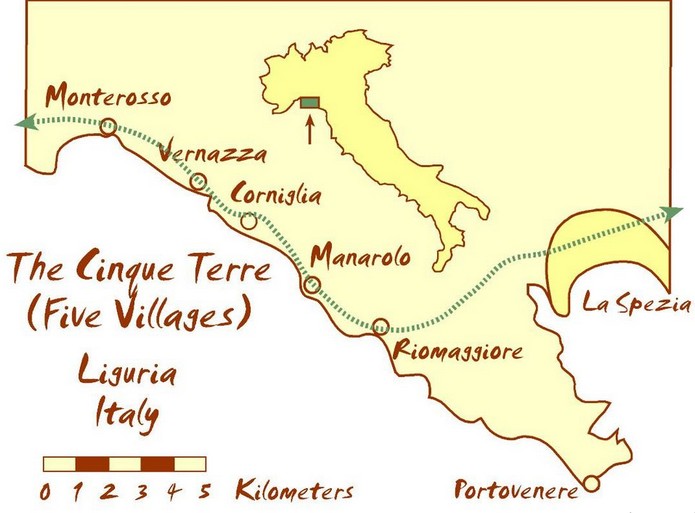 map cinque terre