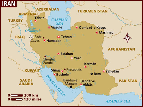 map of iran