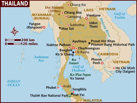 map of thailand